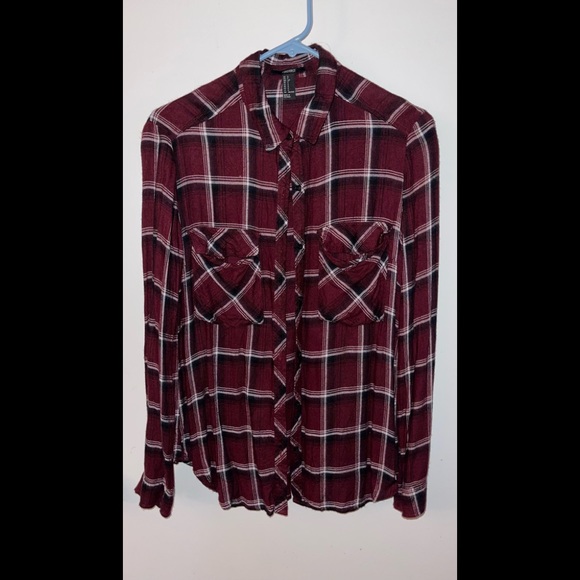 Red and Black Stripe Button Down Shirt - Picture 1 of 3